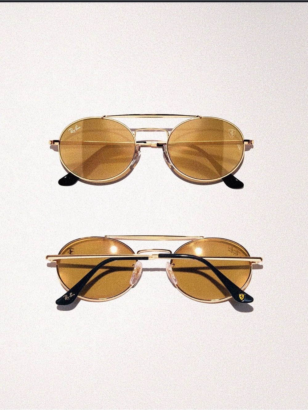 Ray-Ban Gold Frame Sunglasses with Black Lenses